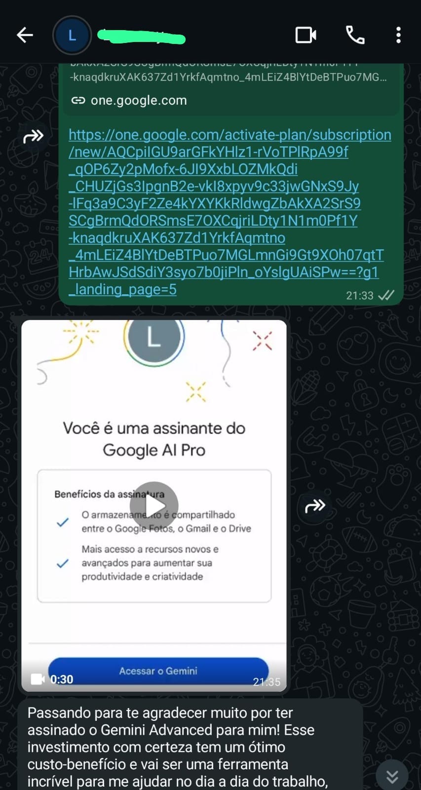 Ativação Google AI Pro 2